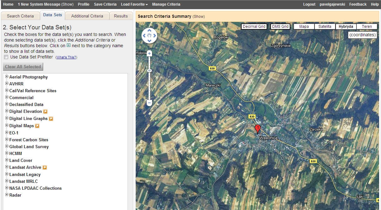 USGS free Earthexplorer