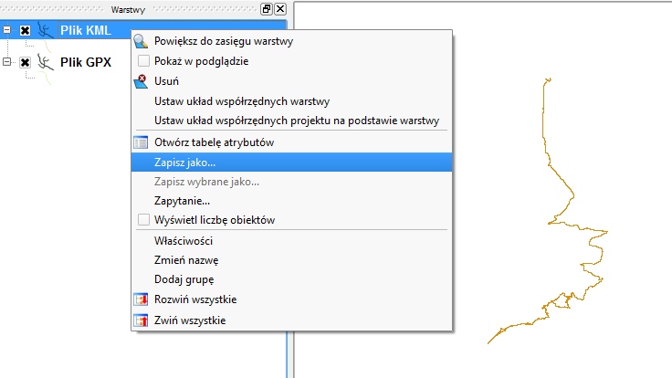 Konwersja KML do SHP